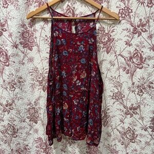 American Eagle Floral Babydoll Dress Red Size XL Boho